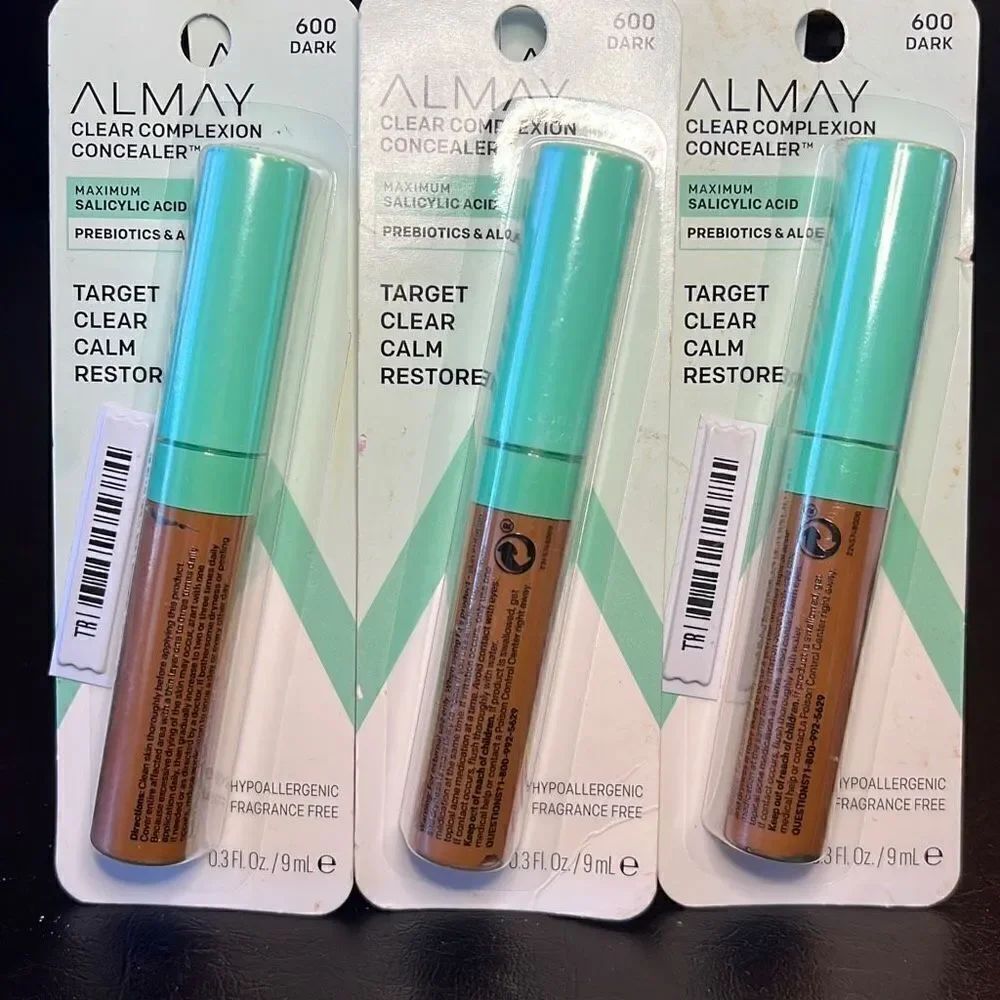 Lot of 3 600 Almay Clear Complexion Concealer Matte w/ Salicylic Acid Dark